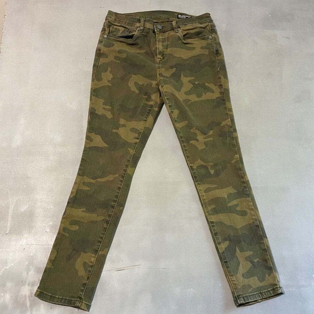BlankNYC Jeans Womens‎ Size 28 x 26 olive camo camuflage The Reade Crop skinny